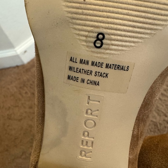 Report Tariq Western Boots Faux Suede Pull On Heeled Mid Calf Knee High 8 NEW - Picture 8 of 9